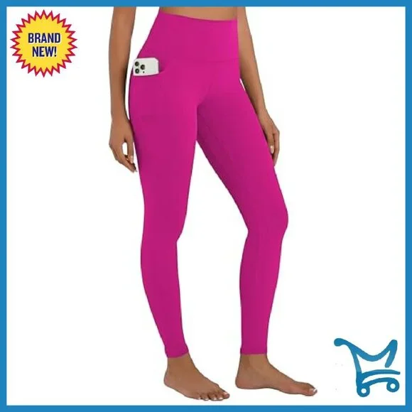 High Waist Tummy Control Workout Leggings, 4-Way Stretch, Side Pockets - Picture 2 of 8